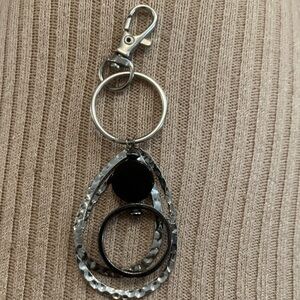 Handmade Silver and Black Keychain Accessory